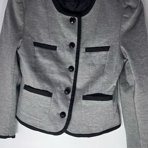 H&M Heather Gray Blazer with Black Trim